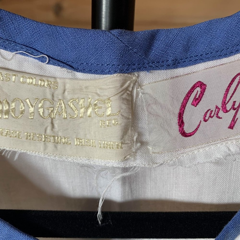 Vintage Carlye Linen Dress with Rhinestone Buttons - Picture 5 of 7